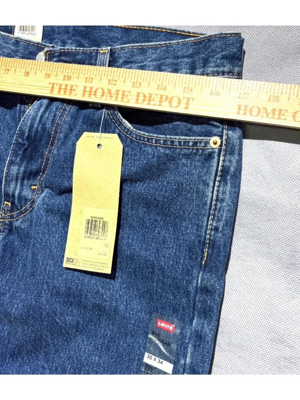 Levis 505 Regular Fit Mens Jeans Size 30x34 Medium Wash Cotton Denim With Tags